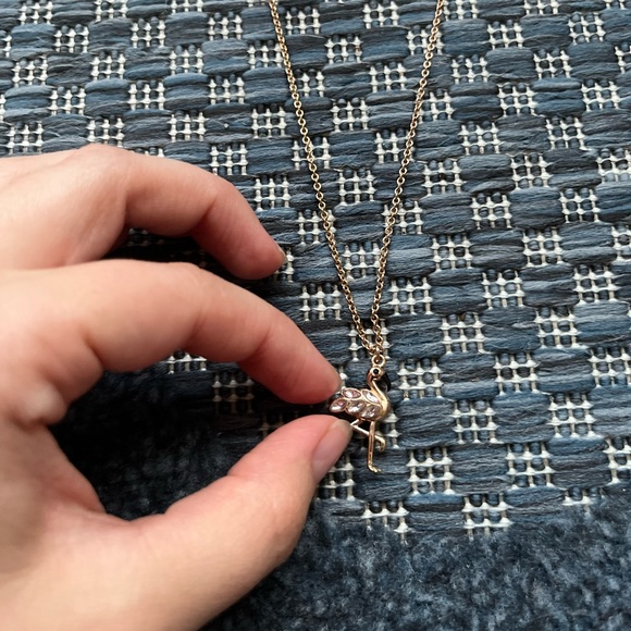 Kate Spade Bird’s The Word Rose Gold Flamingo Necklace - Picture 4 of 7